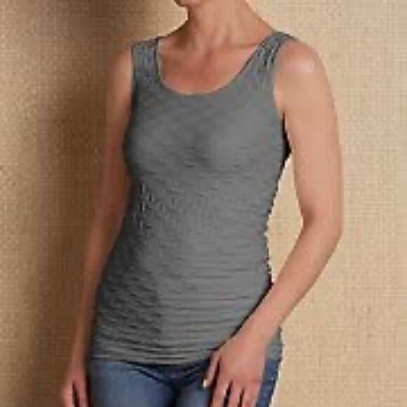 SOFT SURROUNDINGS Lattice Seamless Tank Steel Grey Layer NWT in Package ONE SIZE - Picture 1 of 5